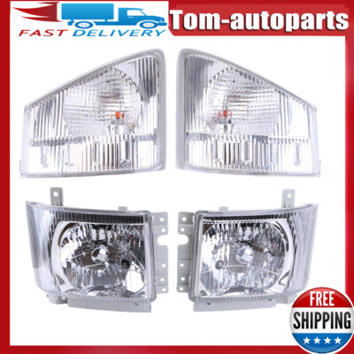 For 2008-2020 ISUZU NPR NPR-HD NQR NRR Headlights LEFT + RIGHT Corner Lamps