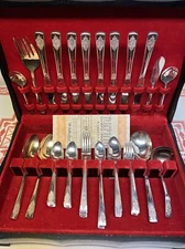 Vtg International Silver ROGERS BROS Silverplate Service For 8 + Serving Pieces