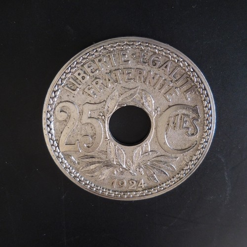 Médaille sous-verre pièce Medal coaster coin 25 centimes 1924 France - Imagen 1 de 12
