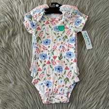 Carter's Child Of Mine Bodysuits Baby Girl's Size 3-6 Months Floral Bird Cotton