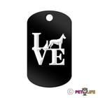 Love Great Dane Engraved Keychain Gi Tag dog park German Mastiff profile
