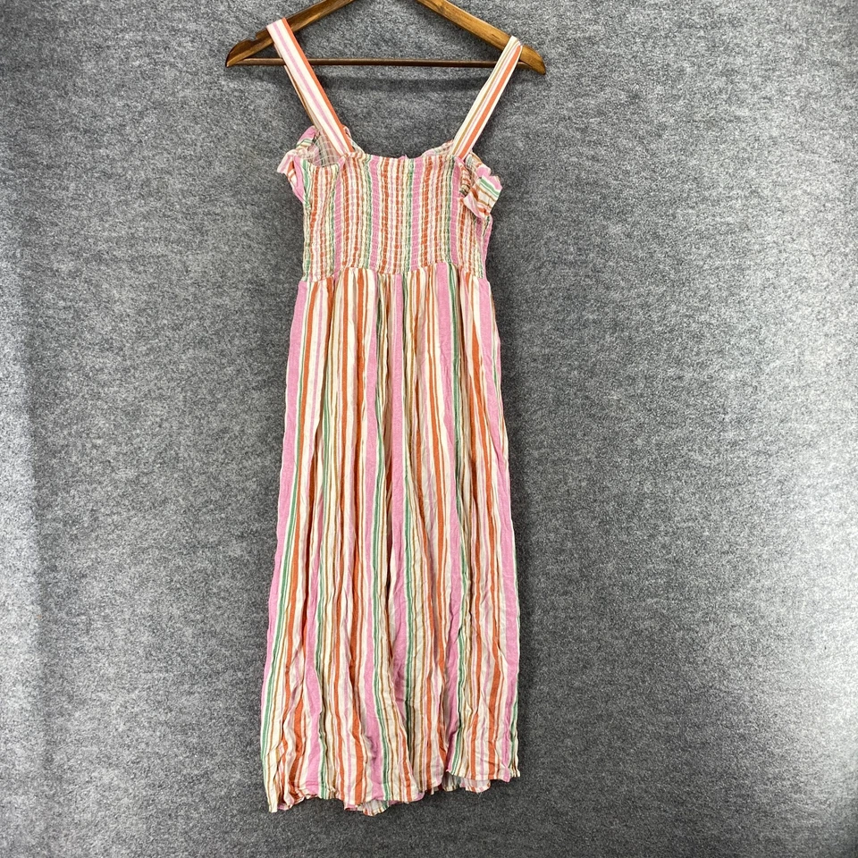 Mono exuberante para mujer S pequeño rosa a rayas sin mangas cuello cuadrado recto informal Foto 2 de 4
