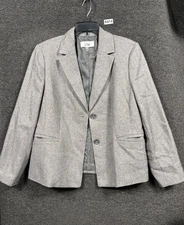 Le Suit Blazer Suit Jacket Womens Size 16 Gray Single Breasted 2 Buttons Casual