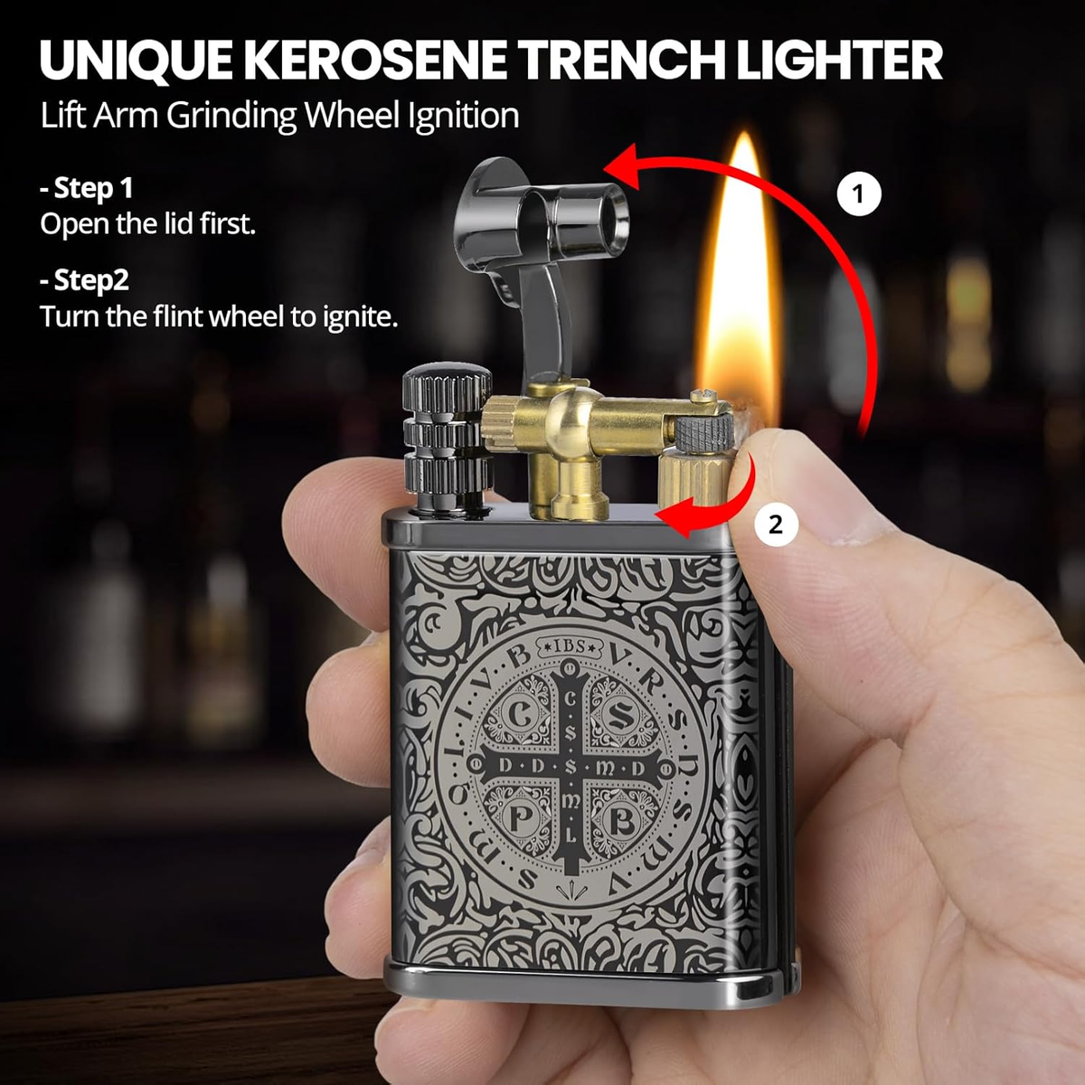 Vintage Trench Lighter, Cool Pipe Lighter, Reusable Permanent 
