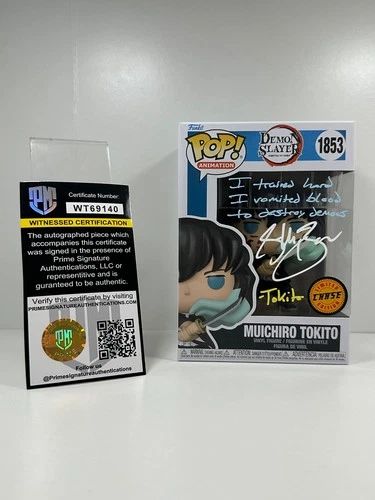 Funko Pop: Demon Slayer- Muichiro Tokito #1853 Chase Signed W/Quote PRIME COA