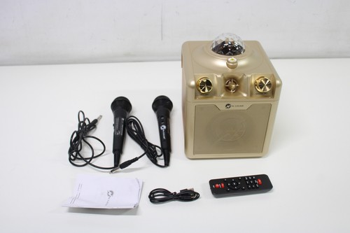 N-GEAR Disco Star 710 Gold – Kabelloser Bluetooth-Partylautsprecher – Karaoke-Se - Afbeelding 6 van 6