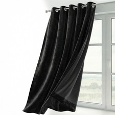 Velvet Curtain Eyelet Blackout Curtain Velvet Opaque, 140x225 cm Width 1...