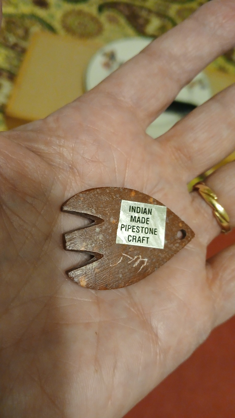 Authentic Native American Crafted Pipestone Penda… - image 4