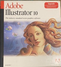 Adobe Illustrator 10 CD UPGRADE for Windows w/ Serial Number User Guide Box VG