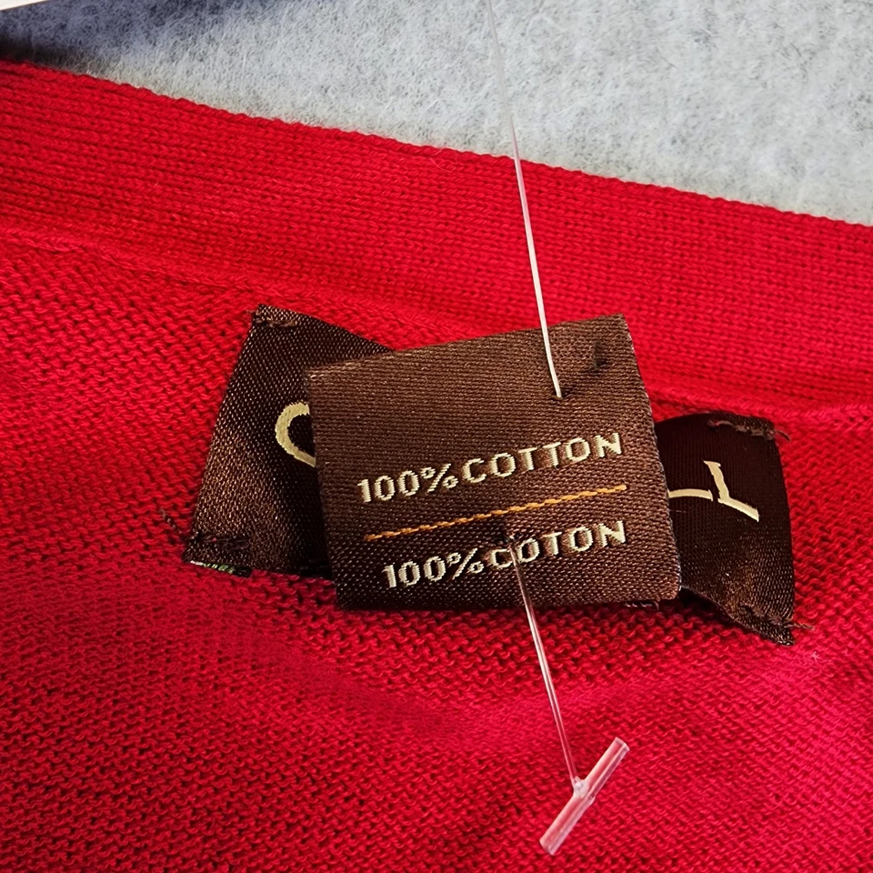 Oak Hill Red Men's 3XL Cardigan Button Front Sweater Vest Cotton - Image 4 of 4