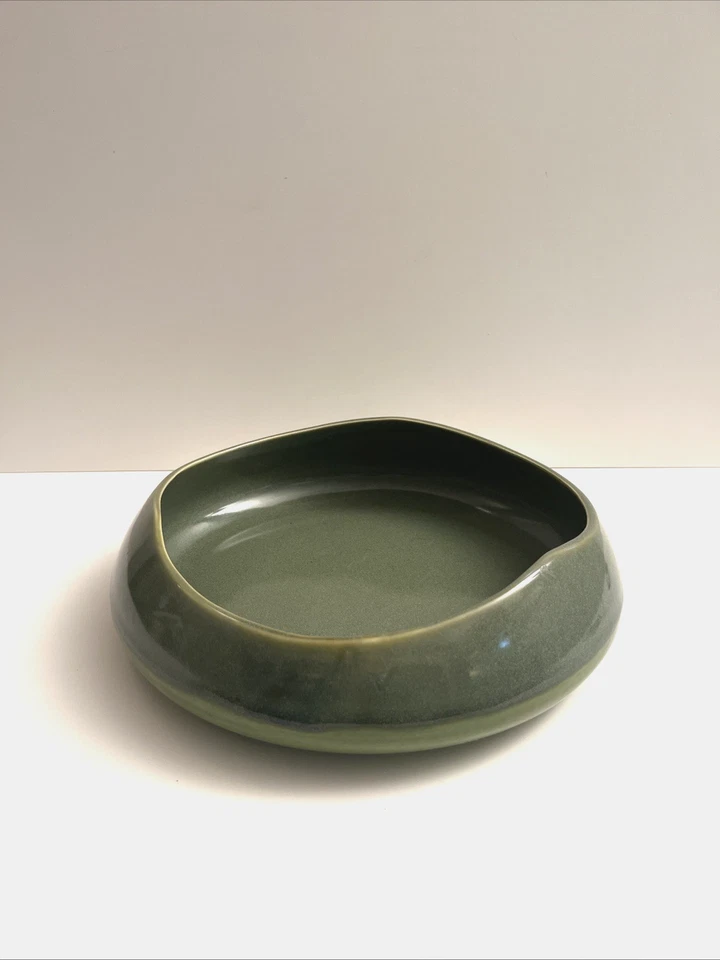 Maceta Bonsai Ikebana de Colección Tazón Suculento Esmalte Verde 12" Borde Ondulado Foto 4 de 4