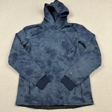 Lululemon Textured Tech Hoodie Men Medium Diamond Dye Iron Blue Pullover Pockets