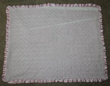 Parents Choice Solid Pink Plush Baby Blanket Satin Trim 30x40 Polyester