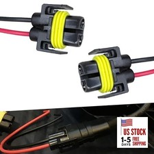 H11 H9 H8 880 881 Female Adapters Wiring Harness Sockets, 2 PCS Black