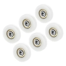 6pcs Nylon U Groove Pulley Wheel 6x38x8.5mm Bearing Guide Sliding Roller, White