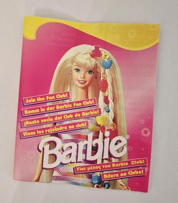 Barbie Fan Club Promo Leaflet Booklet 1997 Mattel European Collectible Rare