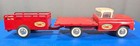 Vintage 1960s Nylint Toys HAPPY RANCHERS STAKE TRUCK AND TRAILER - Pressed Steel