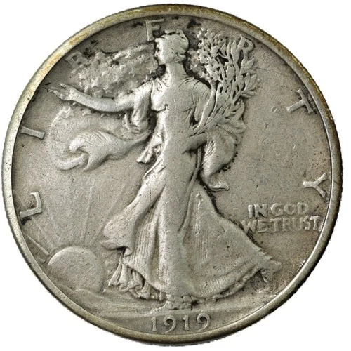 1919-P Philadelphia Walking Liberty Half Dollar 50C Very Fine VF+ Near XF