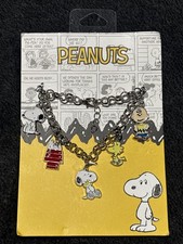 Peanuts Snoopy Charlie Brown Woodstock Charm Bracelet New on Card