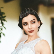 Baroque Queen Crown: Wedding Tiaras - Bride Rhinestone Crystal Bridal Headpiece