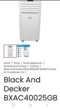 Black & Decker BXAC40025GB 9000 BTU 3in1 Wi-Fi Air Con, Dehumidifier & Fan BNIB