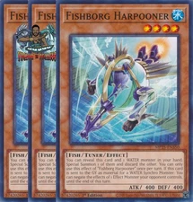 Yugioh! 3x Fishborg Harpooner MP25-EN350 Common 1st Ed NM