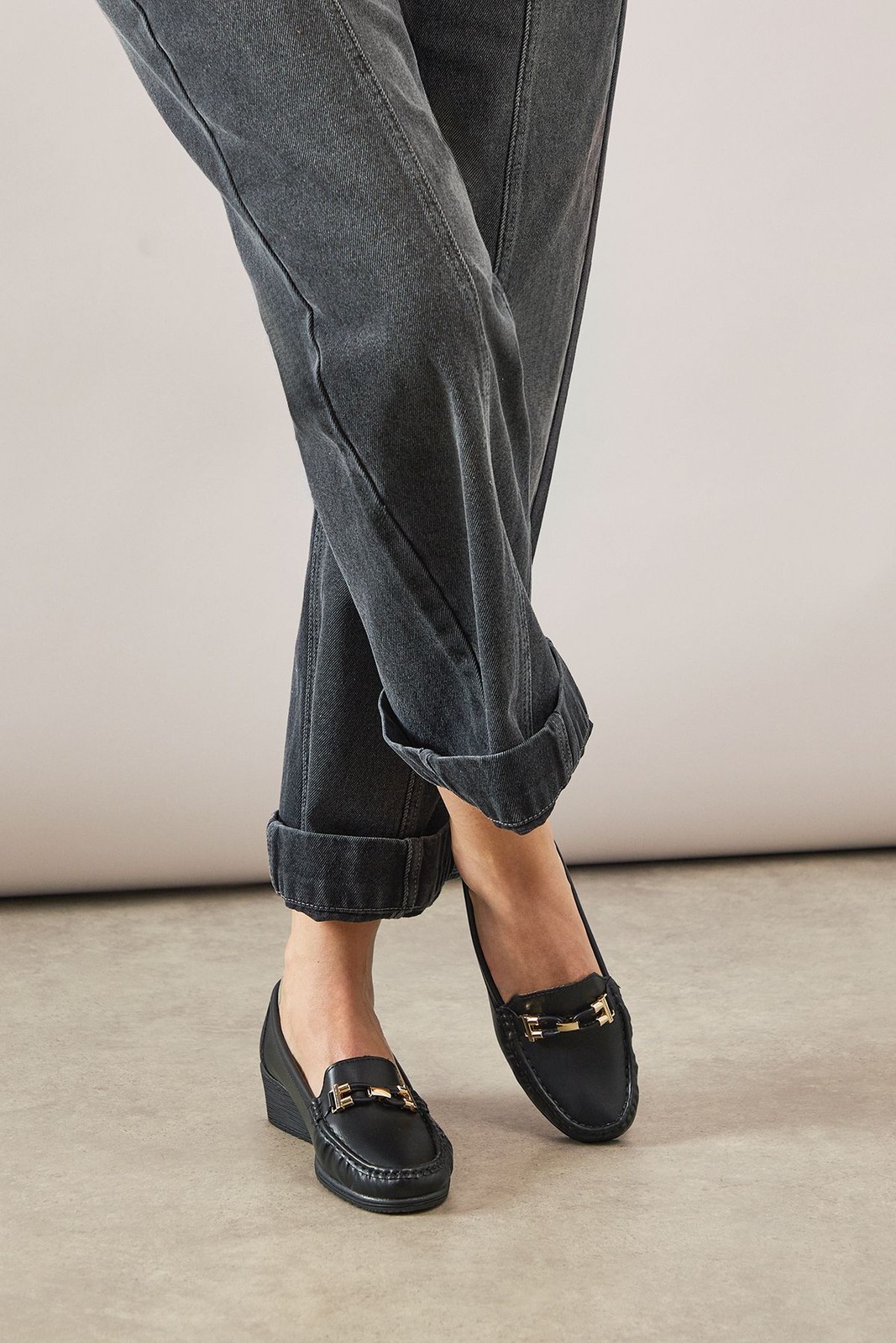 SAOLA Mocassini neri Buoni per la suola donna ballerine casual