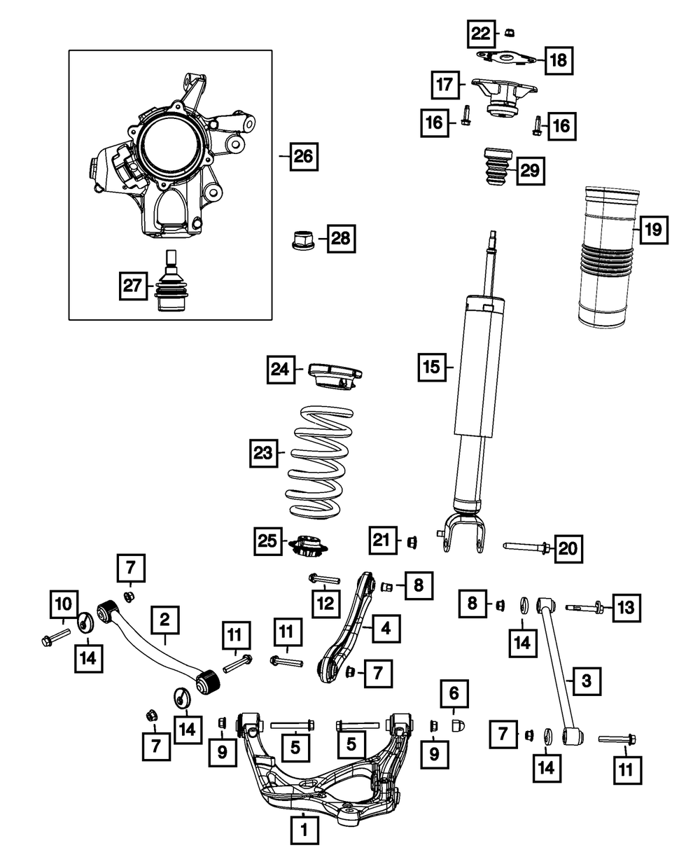 Genuine Mopar Suspension Shock Absorber Kit 68531701AB