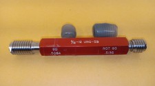 9/16 12 UNC 3B THREAD PLUG GAGE GO .5084 / NO GO .5135 INSPECTION GAGE