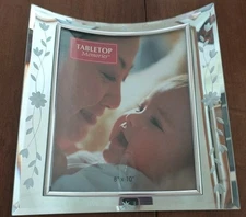 Tabletop Memories Large Picture  Mirror Curved Venetian Frame 8x10 W/Box