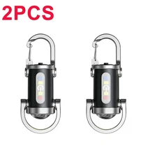 Portable Rechargeable Keychain Flashlight Bright LED with Phone Charger Power Ba