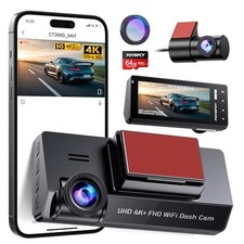 Dash Cam Front and Rear 5GHz WiFi Dashcam 4K Dash Cam Front and Rear with CPL