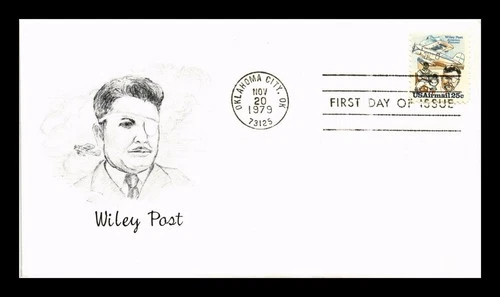DR JIM STAMPS US WILEY POST AVIATION PIONEER AIR MAIL FIRST DAY ISSUE COVER