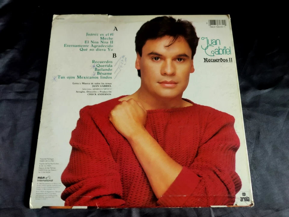 Juan Gabriel "Recuredos II" 1984 Ariola Records Mexico Balada Record Lp Tested - Image 2 of 4