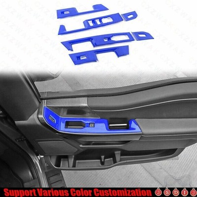 For Ford F150 F-150 2021-24 Bright Blue Car Window Lift Panel Switch Cover Trim