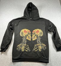 NWOT Skeleton Sweatshirt Pullover Hoodie Men s Size XXL Black Unisex Gothic Soft