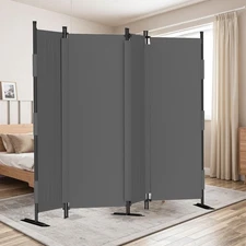 Upgraded Seamless Room Divider 4-Panel Folding Privacy Screen Room Partition