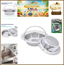 Kitchen Sink Strainer 2 Pack Stainless Steel Wide Rim 4.33 Inch Garbage
