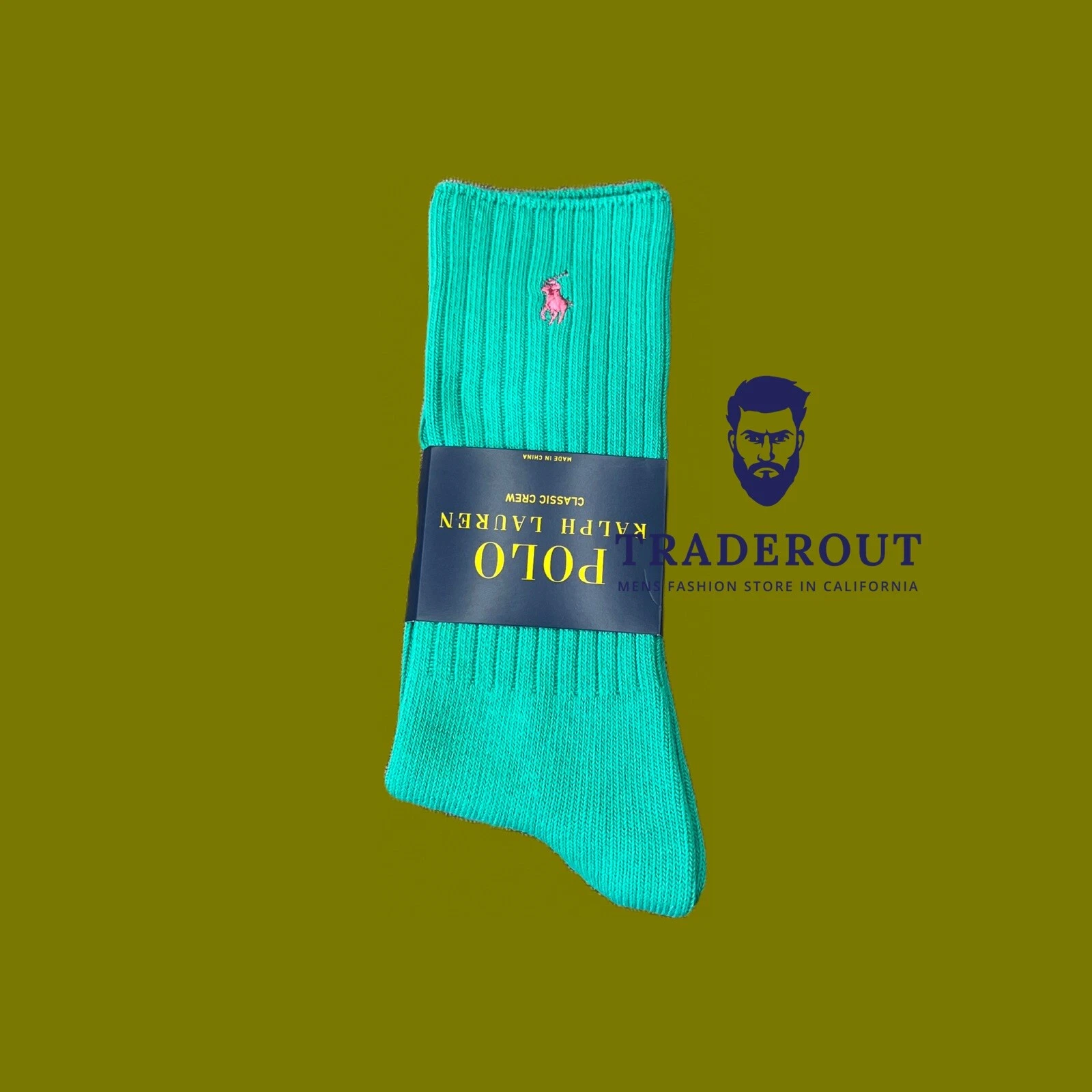 Polo Ralph Lauren Men light green pink pony cotton blend crew socks size 10-13
Opens in a new window