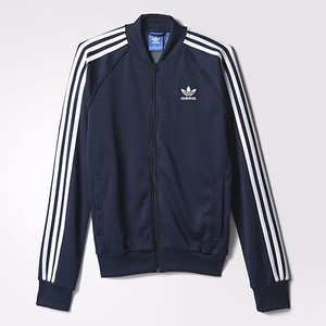 Adidas Felpa Acetato Original Track Jacket SUPERSTAR AY7061 Blu Navy -  Bianco | eBay