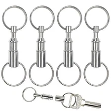 4 Pack Quick Release Keychain Detachable Pull Apart Keychain Dual Pull Apart Key