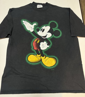 VINTAGE Y2K Genius Disney Mickey Mouse T-shirt Men's Large Black Made In USA