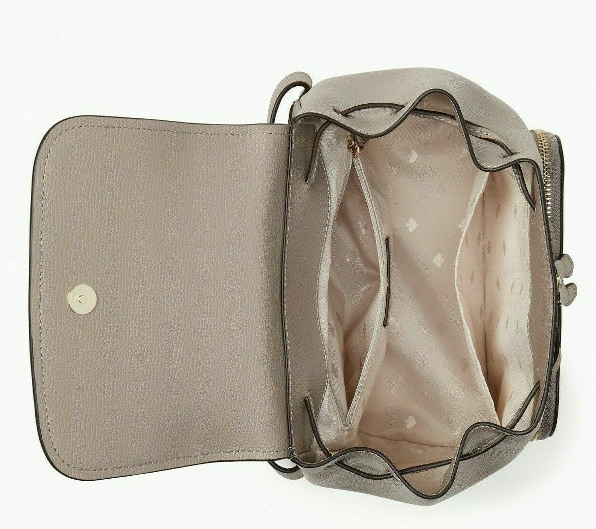 ♠️Kate Spade Darcy Refined Grain Leather Flap Backpack, Warm Taupe NWT Kate Spade brown large flap backpack NWT main image 4