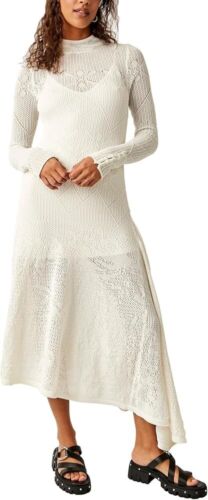 Free People Maxi Dress Women Angel Wings Long Sleeve Preppy Stretchy Sz S New