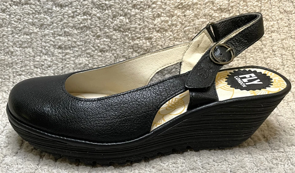 Zapatos FLY London de cuero negro con cordones YLUX979FLY NUEVOS EN CAJA 41 CAJA DE 10 EE. UU. Foto 3 de 4