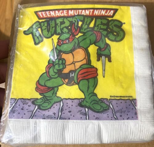 1989 *TEENAGE MUTANT NINJA TURTLES* PARTYSERVIETTEN! RAFFAEL!