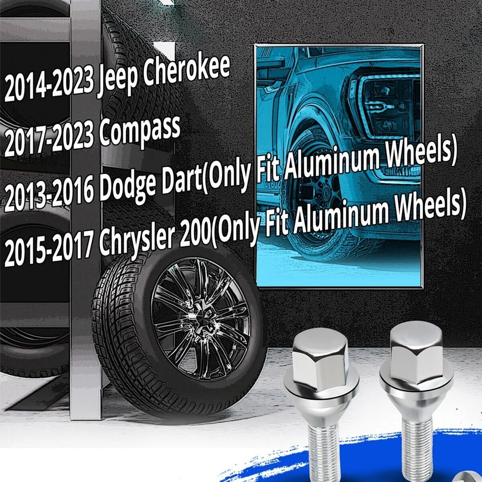 12x1.25 20PCS Wheel Lug Nuts For Jeep Cherokee Compass Dodge Dart Chrysler 200  Foto 4 de 4