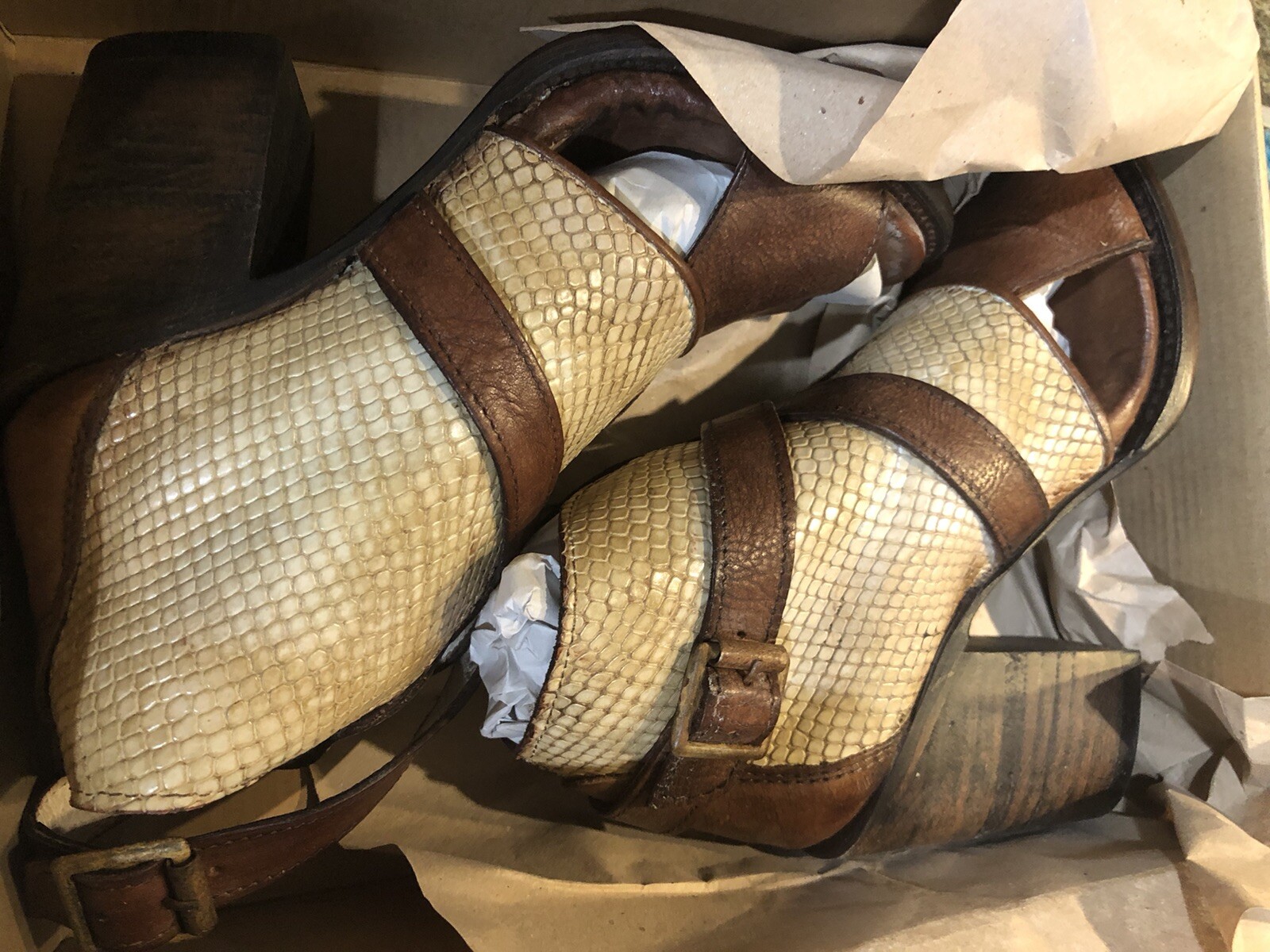 Freebird By Steven Rattle  Booties/Sandals Size 6 NIB Rare And Retired. Croc 🐊 image 3