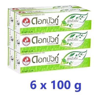 6x Dok Bua Ku Thai Original Herb Toothpaste Reduce Bacteria Oral Gum Teeth Care