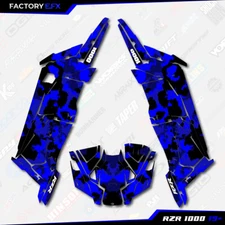 Blue Distressed Racing Graphics kit fits Polaris RZR XP 1000 4 Door 19-23